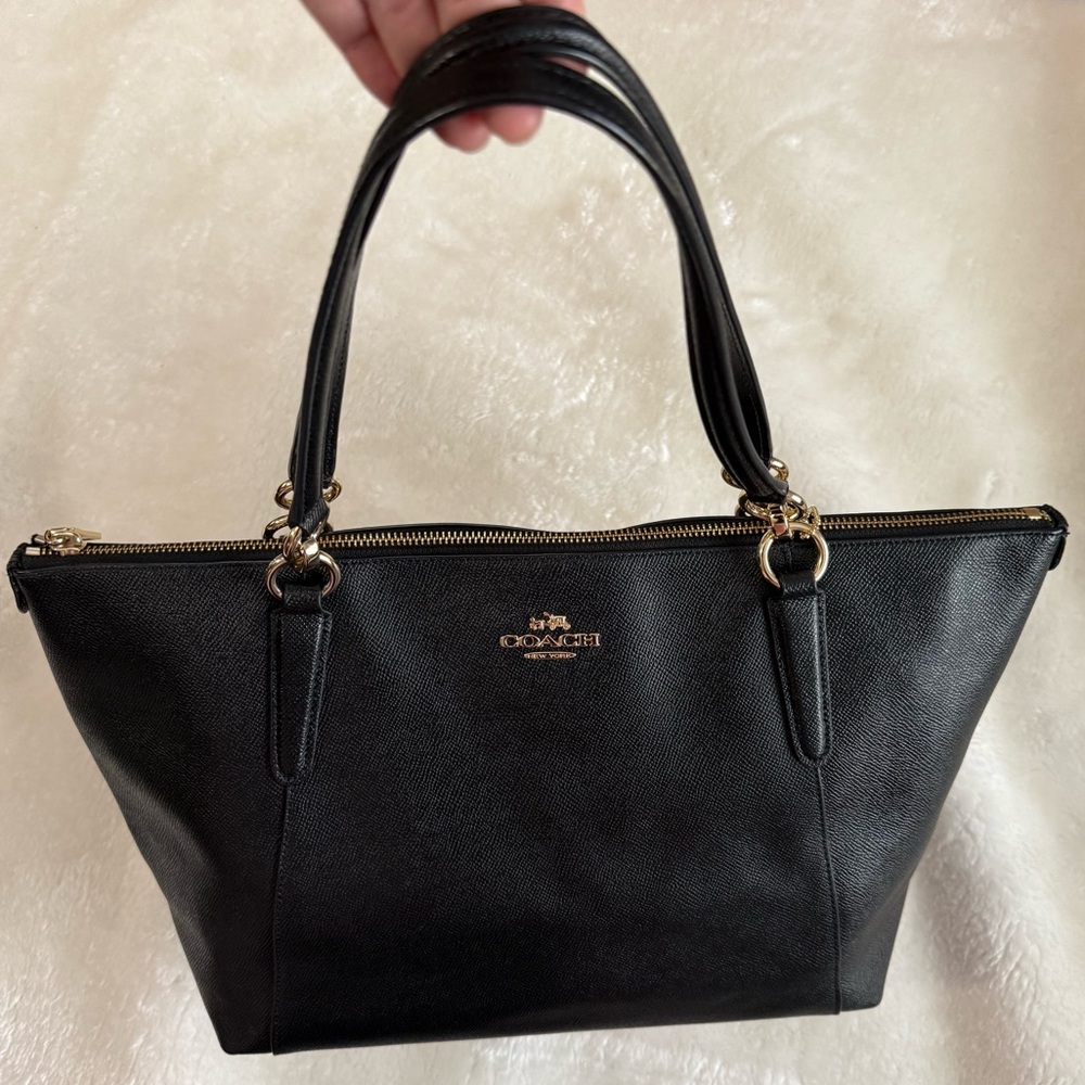 Coach Black Leather Tote Bag